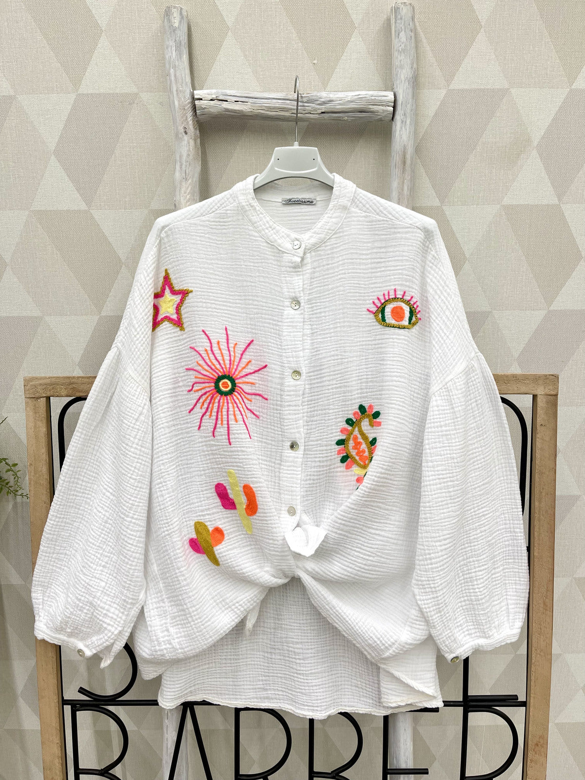 Chemise brodée colorée